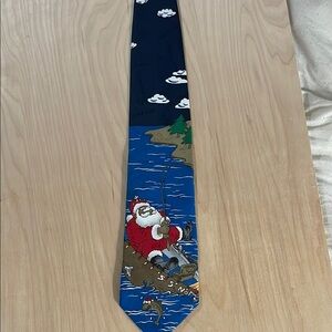 Santa Fishing Novelty Tie